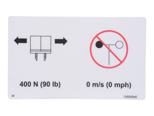 JLG Part # 70040651 | DECAL, SIDE FORCE/NO WIND, EA
