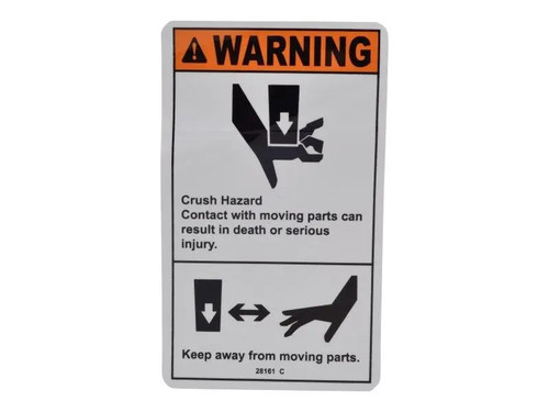JLG Part # 70040443 | WARN CRUSH HAZARD HAND, EA