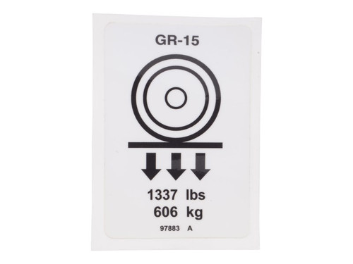 JLG Part # 70040771 | LABEL WHEEL LOAD GR15, EA