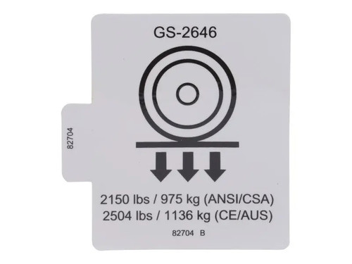 JLG Part # 70041501 | DECAL,WHEEL LOAD 2646, EA