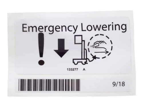 JLG Part # 133277GN | GN-DECAL,EMERGENCY LOWERING, EA