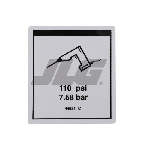 JLG Part # 70040808 | LABEL,AIRLINE 110 PSI, EA