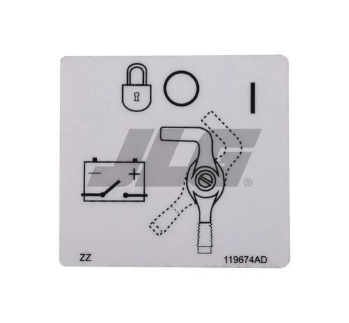 JLG Part # 70040636 | DECAL, EMER BATTERY DISCONNECT, EA