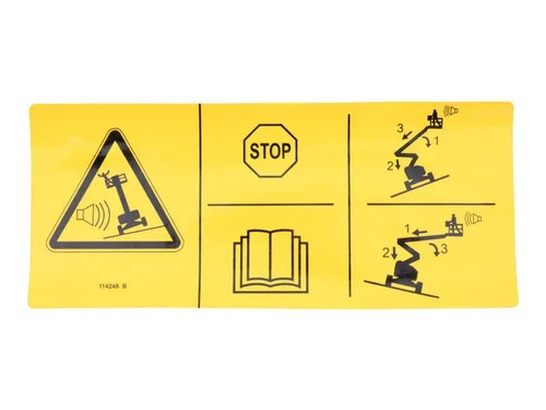 JLG Part # GN114248 | GN-DECAL, TIPOVER TILT, EA