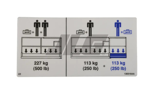 JLG Part # 70040889 | PLTFM CAPACITY LABEL, EA
