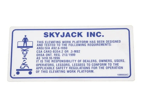 JLG Part # 70041517 | DECAL, OLD STANDARDS, EA