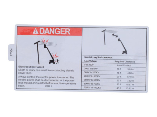 JLG Part # 70041484 | DECAL,DANGER,ELEC HAZ, EA