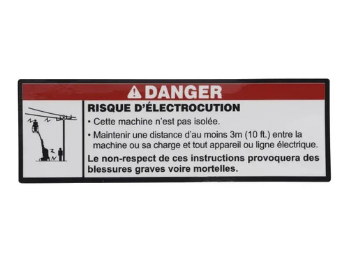 JLG Part # AU2144 | DECAL, ELECTROCUTION HAZARD, EA
