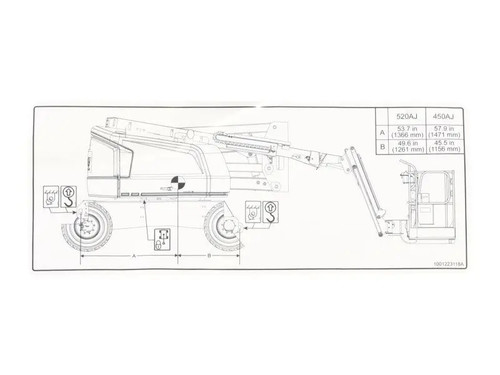 JLG Part # 1001223118 | DECAL,LIFT DIAGRAM, EA