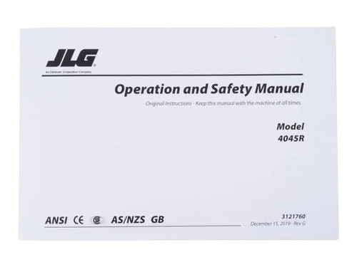 JLG Part # 3121760 | MNL, 4045R GBL OPER/SAFETY, EA