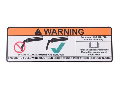 JLG Part # 1001232147 | DECAL,WARNING BOOM PROP, EA