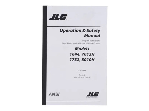 JLG Part # 31211284 | 1644, 1732 OPER & SAFETY MNL, EA