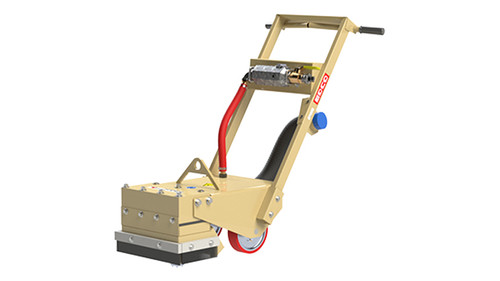 The EDCO 3-Head Crete-Crusher is a powerful machine that aggressively removes concrete from surfaces. With its pointed bits, it penetrates deep into the layers of concrete, making quick work of removal tasks such as recapping floors and removing spalling or laitance concrete. The 5 Bit CD5 removes 250sqft of concrete per hour, making it ideal for surface & marking removal, surface leveling, surface texturing & grooving. It also features a 2" vacuum port for dust-free operation, as well as an automatic in-line lubricator (oiler) to keep the machine running smoothly. For added safety, the EDCO 3-Head Crete-Crusher comes with WHIPCHECK cable assurance.