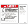 Genie Lift Part # 1283823GT - DECAL,DANGER/NOTICE,TIRESPECS,SX-125 XC, EA