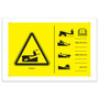 Genie Lift Part # 1288850GT - DECAL,WARNING,RUNAWAY MACHINE,S-80/85 HF,SYMBOL, EA