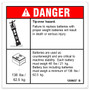 Genie Lift Part # 1290657GT - DECAL,DANGER-TIP-OVER,BATT, GS-1330m, EA