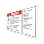 Genie Lift Part # 1284014GT - DECAL,DANGER/LABEL,TIRE SPECS, EA