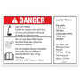 Genie Lift Part # 1296287GT - DECAL, DANGER/LABEL, TIRE SPECS, S-40/45 HF, EA