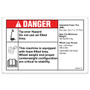 Genie Lift Part # 1298847GT - DECAL,DANGER,TIPOVR,TIRES NMF, Z-30N, Z34N,WORD, EA