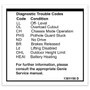 Genie Lift Part # 1301158GT - DECAL,LABEL,FAULT CODES, EA