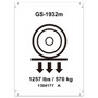 Genie Lift Part # 1304177GT - DECAL,LABLE,WHEEL LOAD GS-1932m, EA