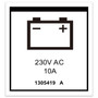 Genie Lift Part # 1305419GT - DECAL,LABEL,PWR TO CHARGER 230V EU,H, EA