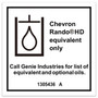 Genie Lift Part # 1305436GT - DECAL,LABEL-CHEVRON RANDO,H, EA