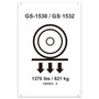 Genie Lift Part # 1305532GT - DECAL, LABEL, WHEEL LOAD, E-DRIVE, GS-1530/32, EA