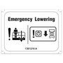 Genie Lift Part # 1301216GT - DECAL, EMERGENCY LOWERING, GS69 DC/BE, EA