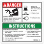 Genie Lift Part # 1305434GT - DECAL,DANGER,BRAKE REL SAFETY,H, EA