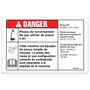 Genie Lift Part # 1298846FRGT - DECAL,DANGER,TIPOVR,TIRES RTF, Z34, 4WD,WORD,FR, EA
