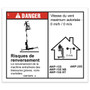 Genie Lift Part # 1298706FRGT - DECAL, DANGER, 20" OUTRIGGER REACH, INDOOR, EA