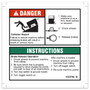 Genie Lift Part # 1323792GT - DECAL DANGER BRAKE REL SAFETY, EA