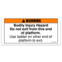 Genie Lift Part # 37118GT - DECAL,WARNING,NO EXIT THIS END, EA