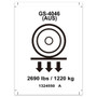 Genie Lift Part # 1324550GT - DECAL, LABEL, WHEEL LOAD, GS-4046 AUS, EA
