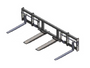 The Haugen MDH-144-FS Fork Spreader for Telehandlers, featuring a 92” main section with fork-mounted pockets for 48” long fork tines, includes end extensions for a 12-feet width.