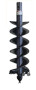 Overhead shot of the 36” auger bit with a fabricated boring head and fishtail point for precise drilling. Overhead shot of the 36” auger bit with a fabricated boring head and fishtail point for precise drilling.