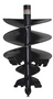 Top-down view of the Haugen 10643 24"-12" Tree Auger Bit featuring a 2 9/16" round drive connection. Top-down view of the Haugen 10643 24"-12" Tree Auger Bit featuring a 2 9/16" round drive connection.