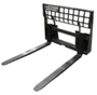 Haugen MHPF 45-10 skid-steer pallet fork frame with full brick guard and 45” frame width for heavy-duty material handling.
