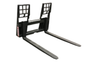 Side view of the 45” wide skid-steer pallet fork frame with Walk Through Frame Style.
