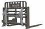 Close-up of Haugen MLT-HP52 hydraulic frame showing 2.25-inch shaft and durable steel construction.
