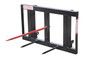 The bale spear features four durable Conus 2 tines mounted on a strong frame, providing secure bale support and reliable performance for agricultural material handling tasks