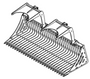 Close-up view of the Haugen TSBG-72 Skeleton Brush Grapple showing the 3" tine spacing designed for efficient brush collection while allowing smaller debris to fall through.