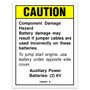Genie Lift Part # 1000084GT - DECAL,CAUTION,AUX BATTERIES, EA