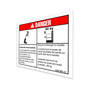 Genie Lift Part # 109519FRGT - DECAL,DANGER,MAX CAP ADJ TRAY, EA