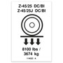 Genie Lift Part # 114025GT - DECAL,LABEL,WHEEL LOAD Z4525DC, EA