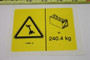 Genie Lift Part # 114345GT - DECAL,LABEL,TIPOVER,BATTERIES, EA