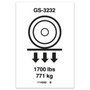 Genie Lift Part # 114362GT - DECAL,LABEL-WHEEL LOAD,GS-3232, EA