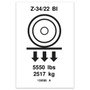 Genie Lift Part # 139588GT - DECAL,LABEL,WHEEL LOAD Z34BE**, EA