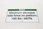 Genie Lift Part # 28163GT - DECAL,NOTICE,MAX SIDE FRC,ANSI, EA